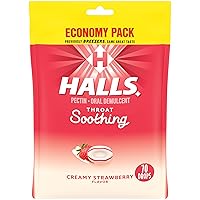 Chloraseptic Max Strength Wild Berries 4 fl oz Sore Throat Spray and Halls Creamy Strawberry 70 Throat Drops