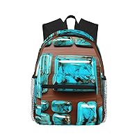 Lightweight Laptop Backpack,Casual Daypack Travel Backpack Bookbag Work Bag for Men and Women-Bright Aqua Blue Turquoise