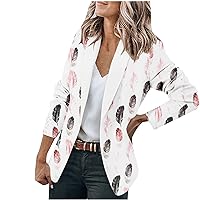 Blazers for Women Casual Open Front Tie Dye Colorful Print Long Sleeve Fashion Work Office Suit Jacket Cardigans