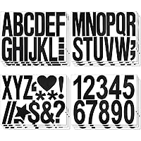 12 Sheets Capital Number and Letter Stickers, 4 Inch Large Vinyl Self Adhesive Big Font Stick on Decals Alphabet Waterproof Decorations for Craft Poster Window Mailbox Car Truck (Black)