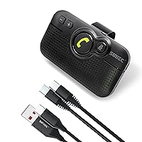 Car Bluetotoh Speaker for Phone: BC980SA Multipoint Hands Free in car Calling Speaker for Safe Driving - with 2pcs 5ft Type-C Fast Charging Data Cable