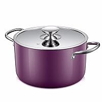 XiangYan Home two handle thickening deepen the baby enamel stew pot,gas cooker can be used,24cm,Purple