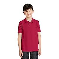 Port Authority Youth Silk Touch Polo XS Red