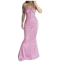 XJYIOEWT Prom Dresses for Teens,Summer Dresses for Women Trendy Boho Floral Print Crew Neck Sleeveless Sundresses Cockt