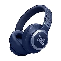 JBL Live 770NC - Wireless Over-Ear Headphones with True Adaptive Noise Cancelling with Smart Ambient, Up to 65 Hours of Battery Life, Comfort-fit Fabric Headband & Carrying Pouch (Blue)