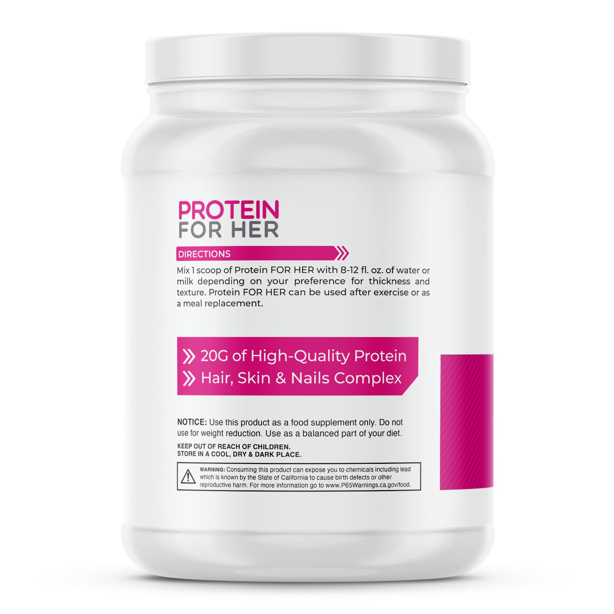 FoxyFit Protein for Her, Double Chocolate Whey Protein Powder with CLA and Biotin for a Healthy Glow (1.91 lbs)