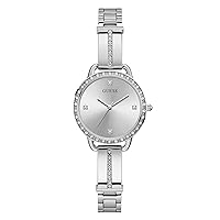 Guess 30 mm Crystal Bangle Watch, Silver, One Size