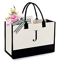 BeeGreen Canvas/Jute Tote Bag Embroidery Gift for Women Mom Friend Teacher Sister Coworker Birthday Beach Wedding