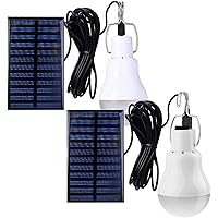 Solar Light Bulbs for Indoor Home and Chicken Coop, Outdoor Waterproof Camping Lamps for Tent, Rechargeable LED Solar Lights for Shed Night, Emergency Power Outage and Outside