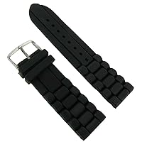 20mm Milano Trendy Silicone Black Waterproof Replacement Watch Band Strap