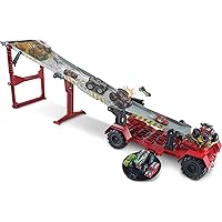 Hot Wheels Monster Trucks Down Hill Race & Go Playset with 1:64 Scale Bone Shaker Toy Truck & 1:64 Scale Toy Car (Amazon Exclusive)