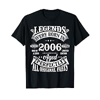 17th Birthday Vintage Tee Legends Born In 2006 17 Years Old T-Shirt