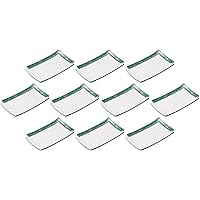 Set of 10 Green Arabesque Peony Baking Dishes [21.3 x 12.8 x 2.5 cm ] | Baking Plates