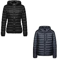 wantdo Women's Lightweight Down Coat Black Small Men's Packable Down Jackets (Grey, Small)