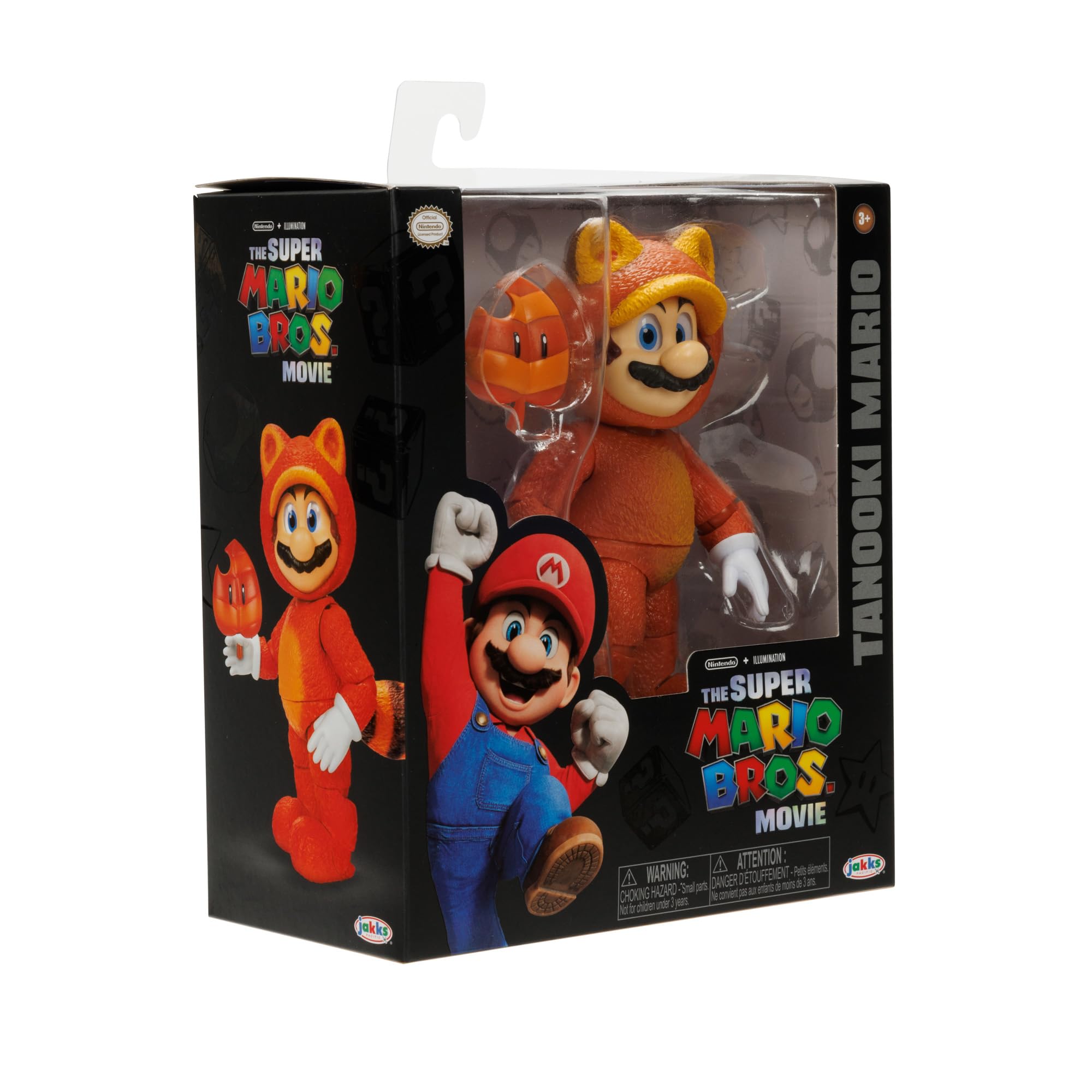 The Super Mario Bros. Movie - 5 Inch Action Figures Series 2 – Tanooki Mario Figure with Leaf Accessory