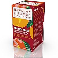 Hawaiian Islands Tea Company Mango Maui Black Tea, All Natural - 20 Teabags (1 Box)