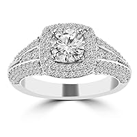 2.02 ct Ladies Round Cut Diamond Engagement Ring (G Color SI-1 Clarity) in Platinum