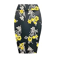 New Womens Floral Print High Waist Summer Bodycon Tube Stretch Pencil Midi Skirt