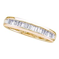 0.24 Carat (Ctw) Yellow-tone Sterling Silver Baguette Diamond Wedding Anniversary Band 1/4 Ctw, Sterling Silver