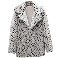 2018 New Women Casual Warm Winter Long Lapel Leopard Print Faux Fur Coat