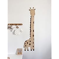 Safari Nursery Decor Giraffe Growth Chart Height Wall Hanging Measuring Ruler Birthday Gift for Kids Boys Girls Room Decor