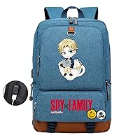 Cartoon Bookbag Lightweight Daypack-SPY×FAMILY Novelty Rucksack Travel Backpack with USB Charge Port
