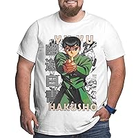 Anime Big Size Boy's T Shirt Yuyu Hakusho Yusuke Urameshi Crew Neck Short-Sleeve Tee Tops Custom Tees Shirts