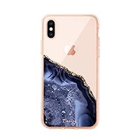 iPhone Case Designed for The Apple iPhone X/Xs, Dark Blue Agate (Azure Marble) - Military Grade Protection - Drop Tested - Protective Slim Clear Case for Apple iPhone X/Xs