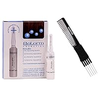 Cosmetics KERA-PLUS with Repairing Keratin, Straight Hair for Straightening, Protects from Damage Caused by Heat Tools (w/ Sleek Teasing Comb) Keraplus + (4 phials of 0.34 oz (PACK OF 1))