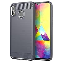 Case for Samsung Galaxy A20e - Cover in Brushed Gray - Mobile Phone Cover Made of TPU Silicone in Stainless Steel Carbon Fiber Optics - Silicone Cover Ultra Slim Soft Back Cover Case Bumper