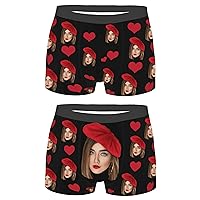 2 Pack Custom Underwear for Men, Custom Boxers for Men with Face, Gift for Boyfriend Birthday Unique Christmas