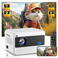 Projector with WiFi and Bluetooth, 16000 Lumen Indoor Outdoor Portable Projector, Native 1080P Video Movie Projector Compatible with iOS & Android Phone HD/USB/TV Stick/PS5/Laptop