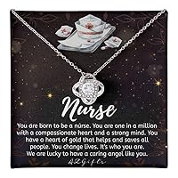 A Wonderful Nurse Gift Necklace, Love Knot Necklace Gift For Her, 14k White Gold Finish Necklace Gift From Mom Necklace, Jewelry Gift For Woman On Birthday, Christmas Anniversary For Nurse