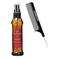 SIeekshop Comb + Marrakesh Oil HAIR STYLING ELIXIR - Original Scent (Argan & Hemp Oil Therapy), Argan Moroccan Morocco (Original Scent (2 oz))