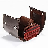 Leather Travel Watch Case Single Watch Box For Men And Women Portable Jewelry Watch Storage Roll Organizer Brown 0130B