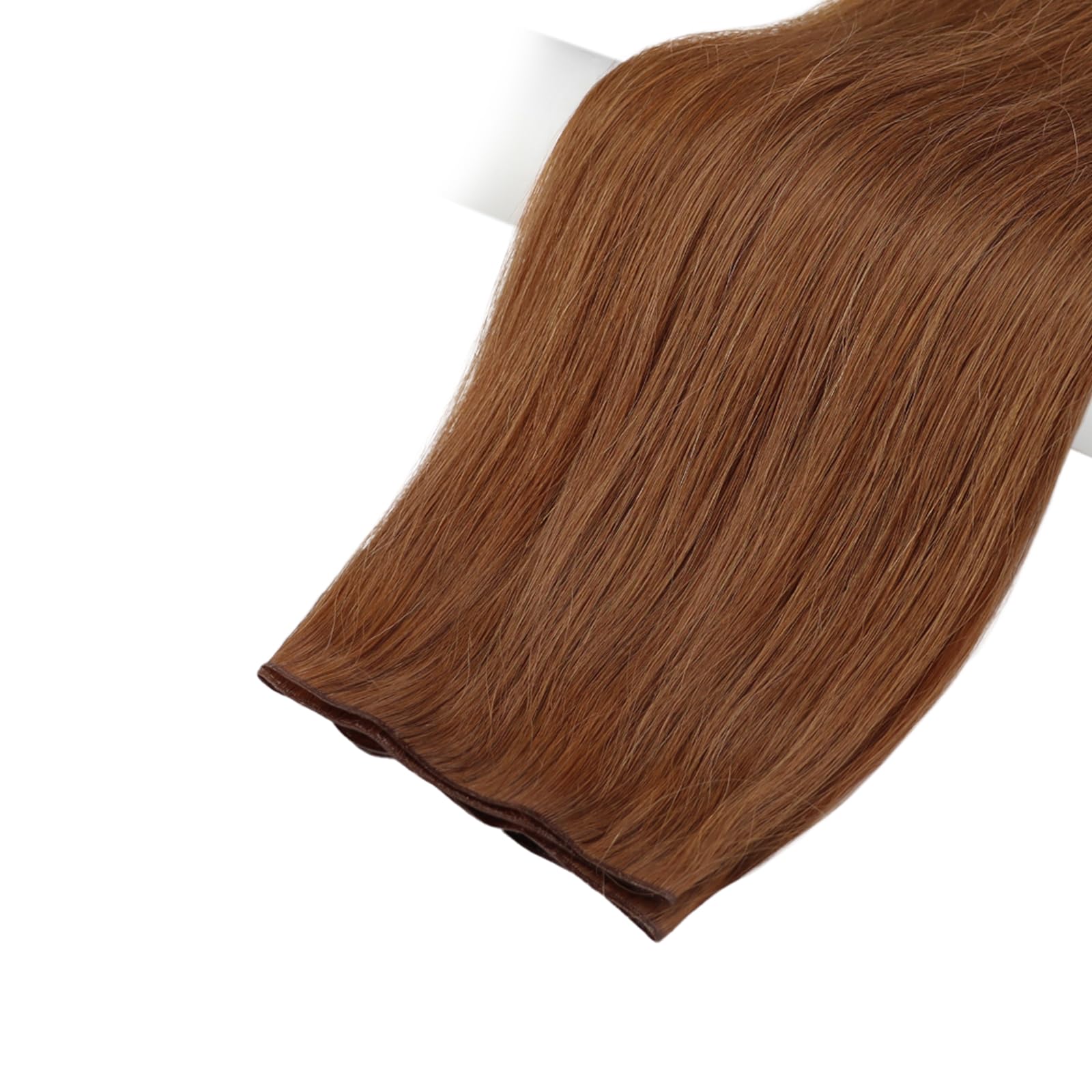 Full Shine Genius Weft Hair Extensions Hand Tied Hair Extensions Real Human Hair Copper Sew In Weft Hair Extensions For Women Invisible Weft Extensions Remy Hair 20 Inch 60G