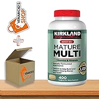 Kirkland Signature Adult 50+ Mature Multi Vitamins & Minerals, Multivitamin for Men and Women 50 Plus, 400 Tablets + Includes Venancio’sfridge Sticker (Pack of 1)