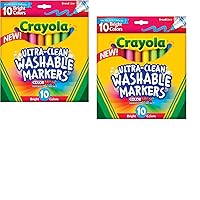 (2 Pack) Crayola Ultraclean Broadline Bright Markers 10 count2