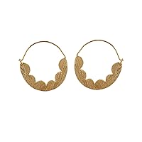 Lightning Bolt Brushed Wavy Hook Earrings Celine Abstract Large Minimalist Metal 18k Gold Plated on Brass Earrings Jewelry