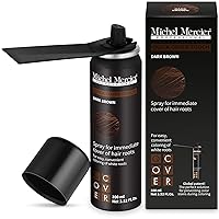 Michel Mercier Dark Brown + Beige Hair Root Touch Up Spray with Applicator, Protects Hairline and Scalp Health, Fast and Easy Grey Hair Cover Up Concealer for Women and Men, Instant Coverage