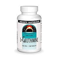 Source Naturals L-Glutamine, Free Form Amino Acid That Supports Metabolic Energy*, 500mg - 100 Tablets