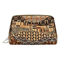 African Style Patchwork Print Cosmetic Bags,Leather Makeup Bag Small For Purse,Cosmetic Pouch,Toiletry Clutch For Women Travel