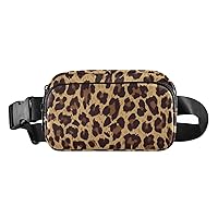 Leopard Belt Bag for Women Men Water Proof Crossbody with Adjustable Shoulder Tear Resistant Fashion Waist Packs for Cycling
