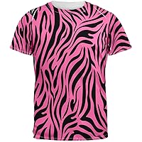 Animal World Zebra Print Pink Sublimated Adult T-Shirt