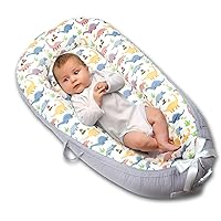 Baby Lounger for Newborn Cover - Newborn Lounger for 0-12 Months, Breathable & Portable Infant Lounger - Adjustable Cotton Soft Baby Floor Seat for Travel, Newborn Essentials -Classics Dinosaur…