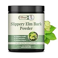 Organic Slippery Elm Bank Powder 240g - Herbal Supplement for Soothes Throat,Relieves Coughs & Supports Digestive Health - Non-GMO, Gluten Free, Vegetarian Friendly.