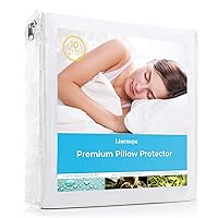 Linenspa Waterproof Pillow Protector - Premium Smooth Fabric - Queen Pillow Protector, White