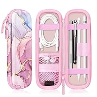 TITACUTE Compatible with Apple Pencil 2 Carrying Case Hard EVA Pencil Case Foam Dual Zipper Shockproof Protective iPencil Case Holder for iPad Pro Apple Pen Tip Cap Charger Adapter 2nd Gen Rose Gold 