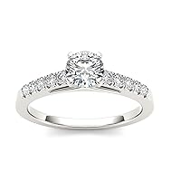DZON14k White Gold 1 1/4ct TDW Diamond Classic Engagement Ring (H-I, I2) (6)