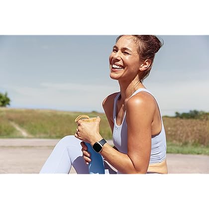 Fitbit Versa 3 Health & Fitness Smartwatch with GPS, 24/7 Heart Rate, Alexa Built-in, 6+ Days Battery, Midnight Blue/Gold, One Size (S & L Bands Included)
